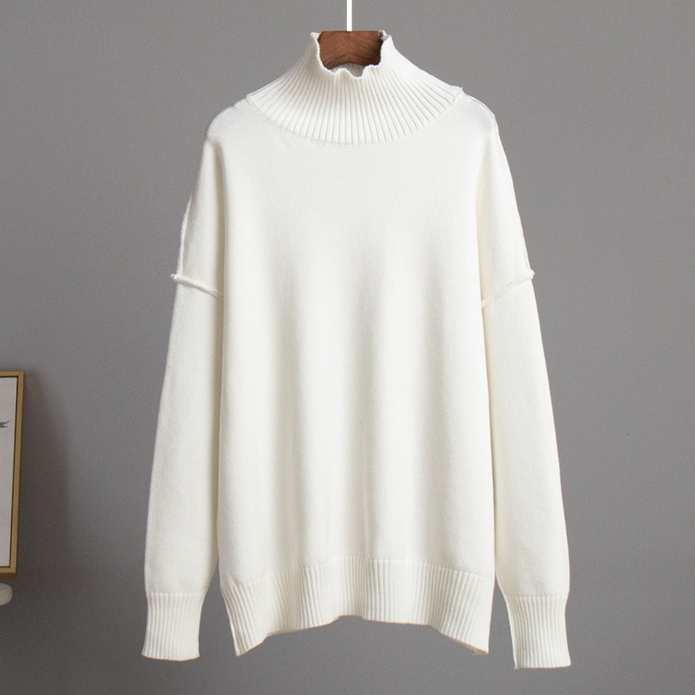 Fashion High Neck Casual Lazy Knitted Pullover Sweaters