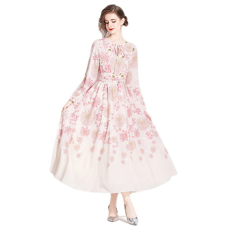 Women Floral Pink Long Maxi Dresses