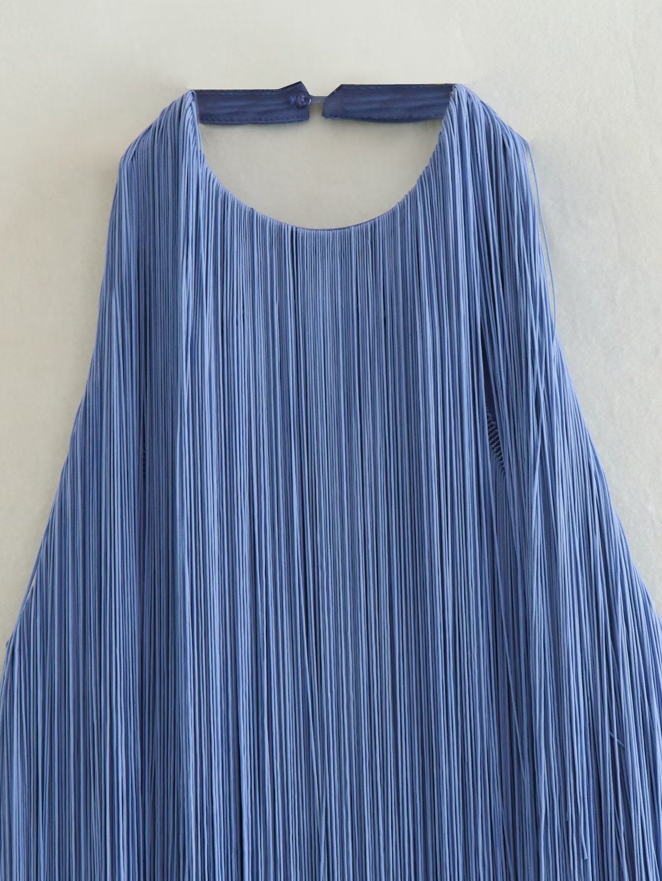 Chic Summer Halter Neck Sleeveless Tassel Mini Dress