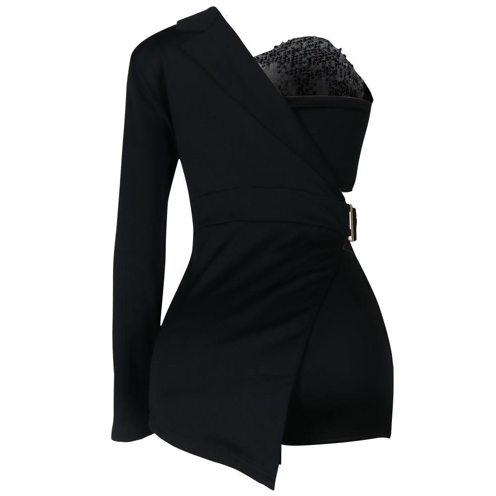 Sexy Bodycon Sequined 3pcs Short Dresses-Party Dresses-Free Shipping at meselling99