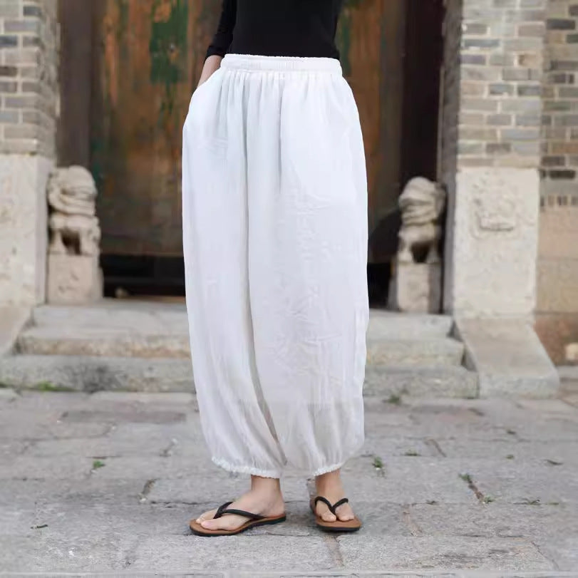 Women's Linen Cotton Loose Lounge Pants