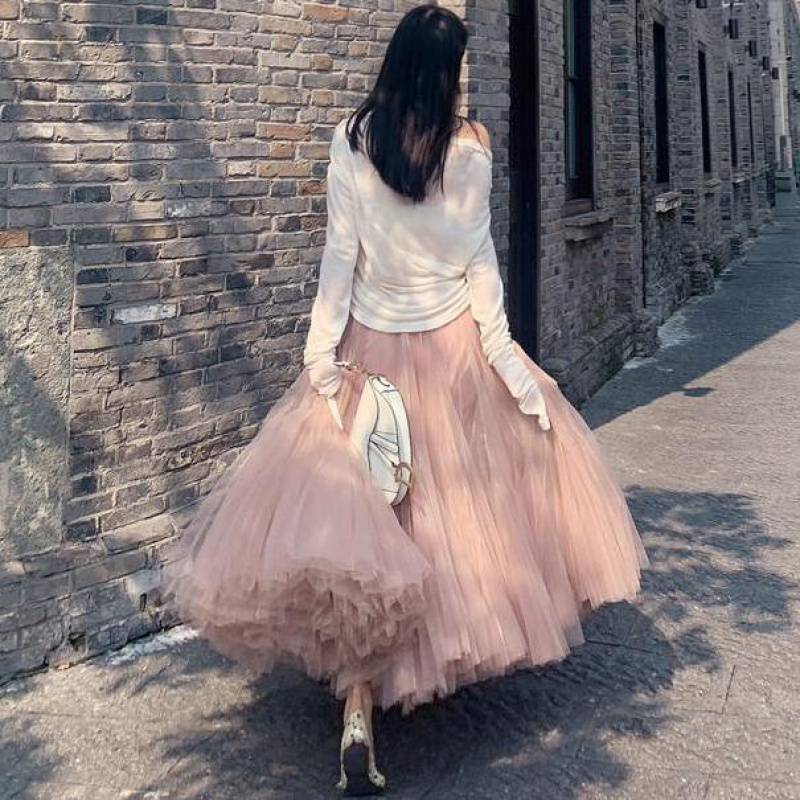 Elegant French Chiffon A-Line Midi Skirt