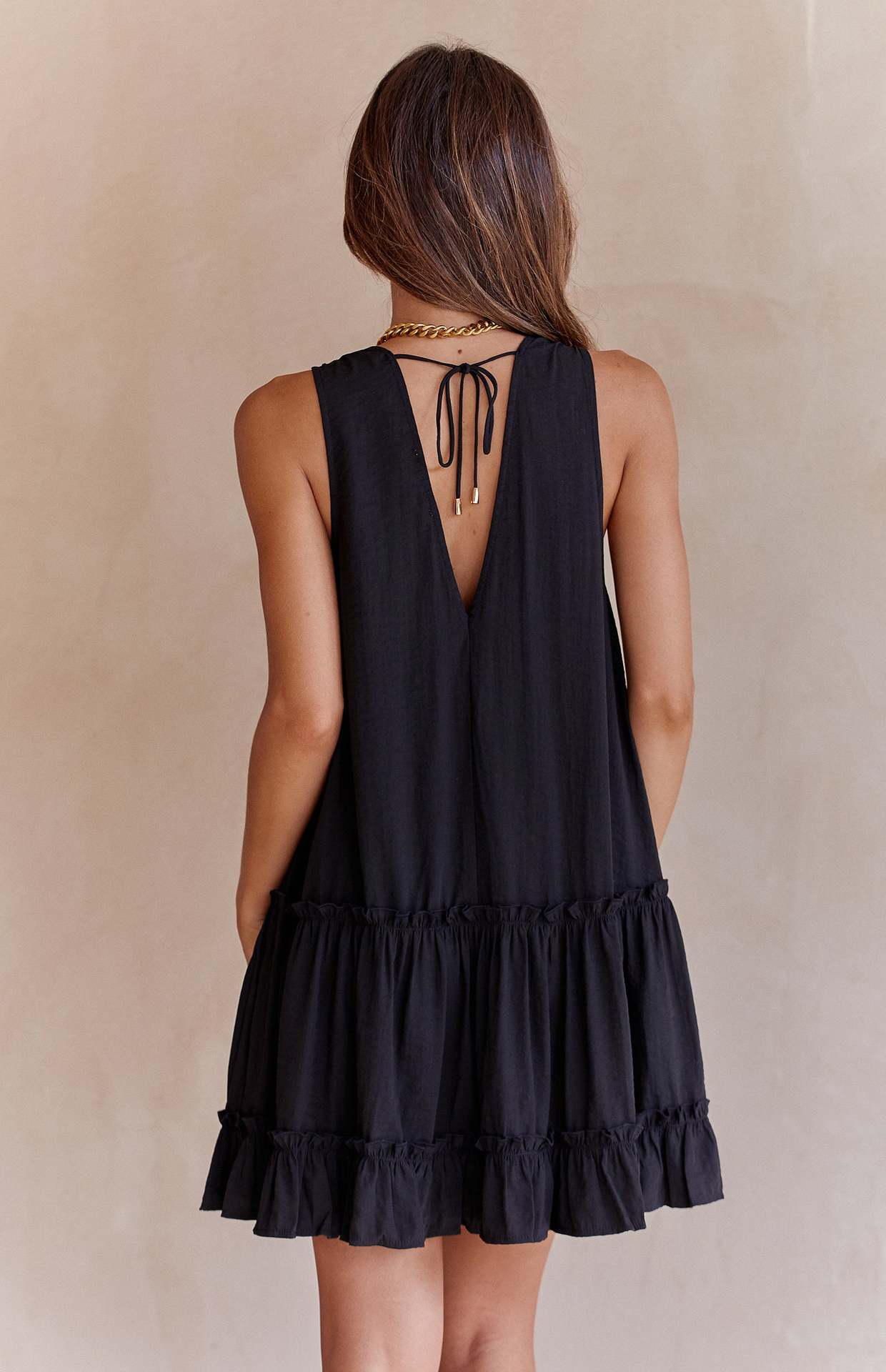 Sexy V Neck Backless Little Black Dresses