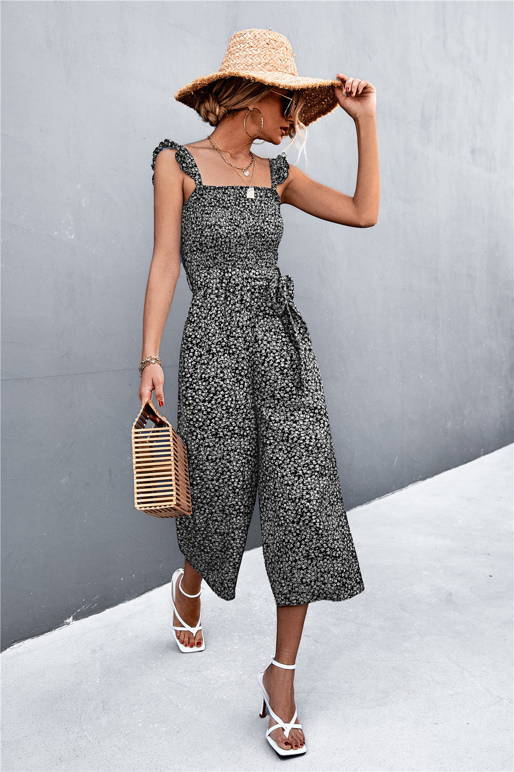 Summer Floral Print Women Jumpsuits