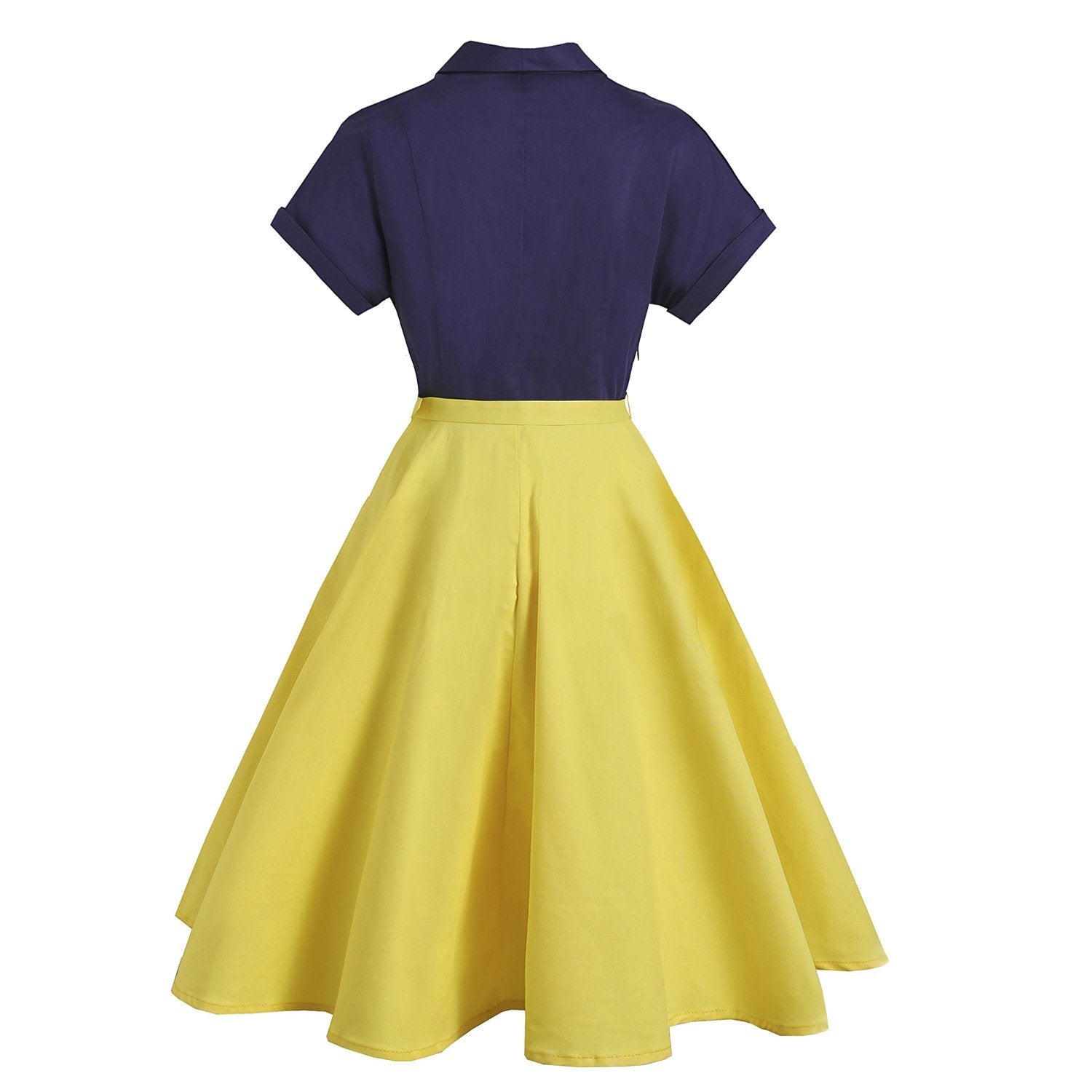 Summer Vintage Turnover Short Sleeves Dresses--Free Shipping at meselling99