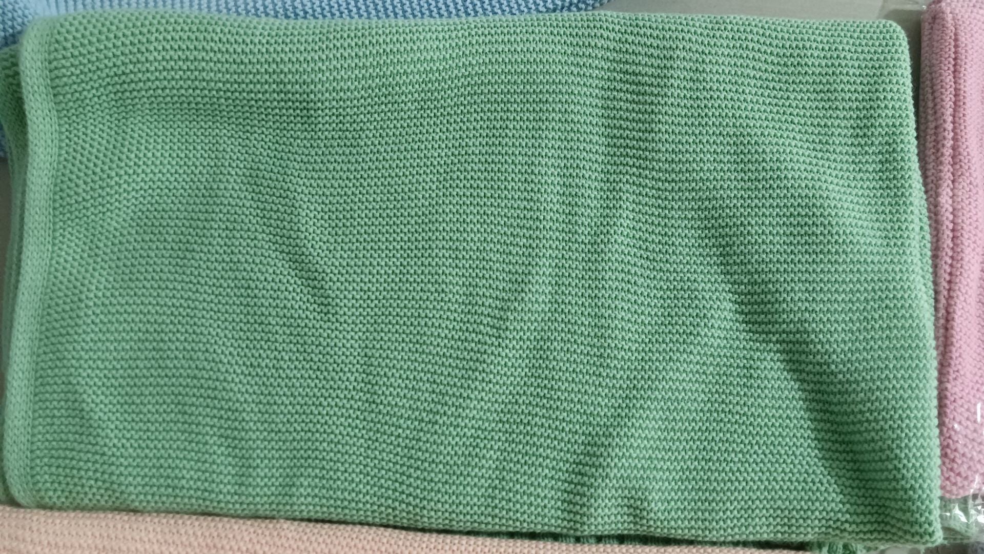 Soft Cotton Baby Blanket - Knitted Swaddle, Couch Throw, Nursing & Nap Blanket