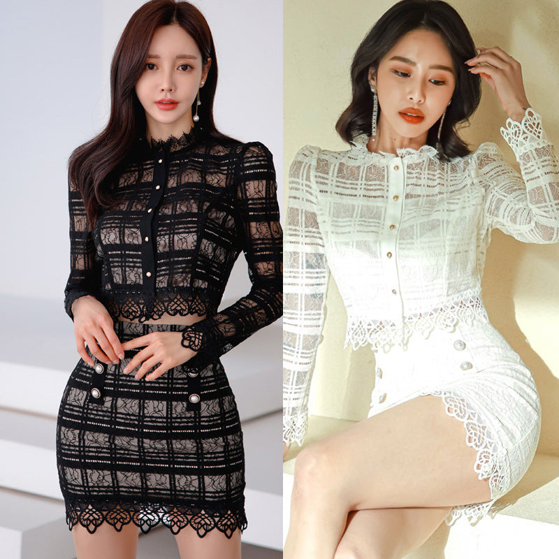 Elegant Lace Short Coats and Body Con Skirts