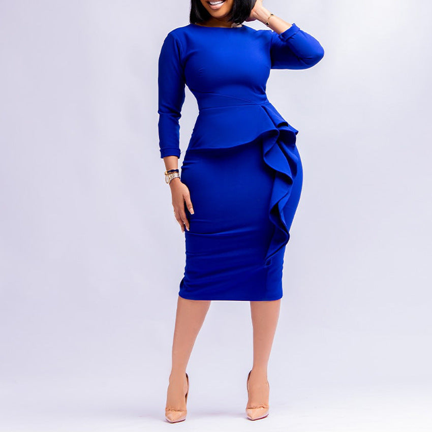 Elegant Plus Sizes Sheath Dresses-Dresses-Blue-S-Free Shipping at meselling99