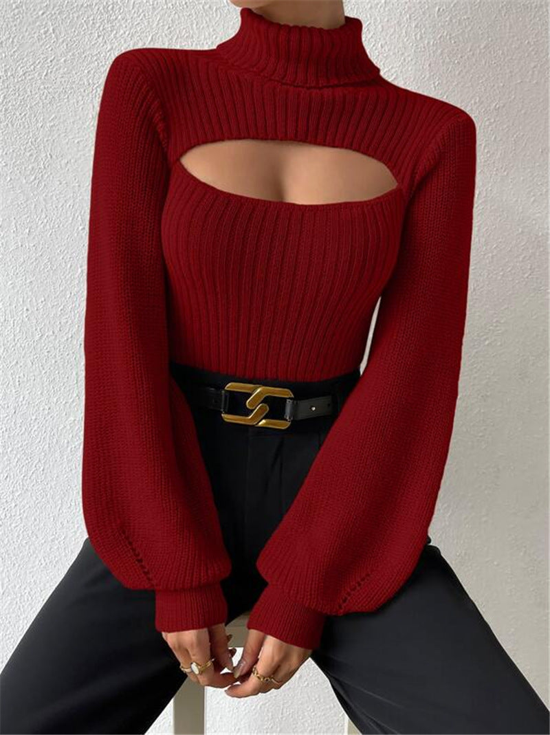 Sexy High Neck Short Knitted Sweaters