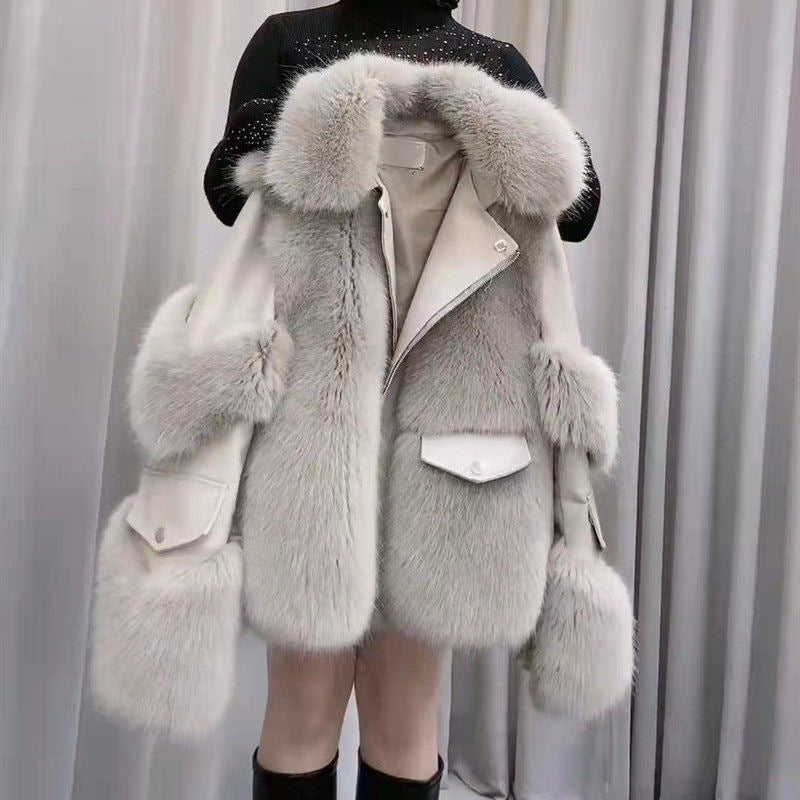 Fashion Faux Fur Ladies Jacket Coats