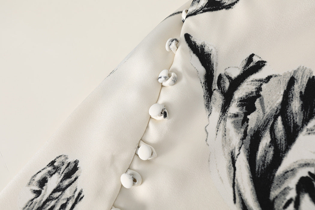 Vintage Floral Design Satin Summer Sleeveless Sun Dresses-Dresses-Free Shipping at meselling99