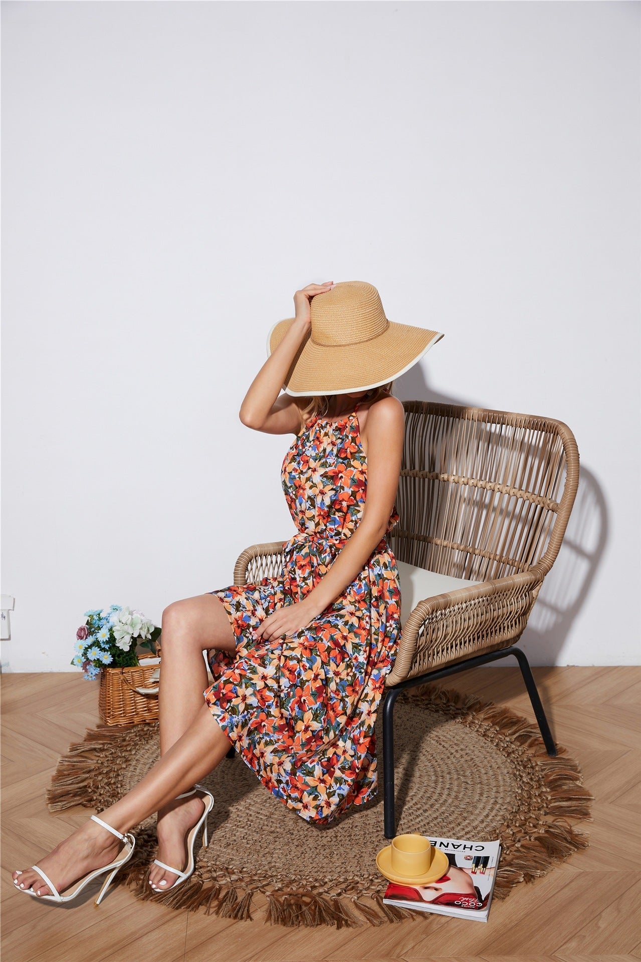 Night Fever Smocked Puff Sleeve Midi Dress