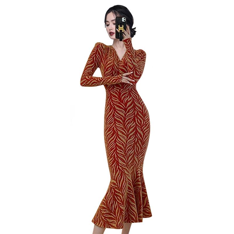 Luxury Elegant V Neck Long Mermaid Dresses-Dresses-Free Shipping at meselling99