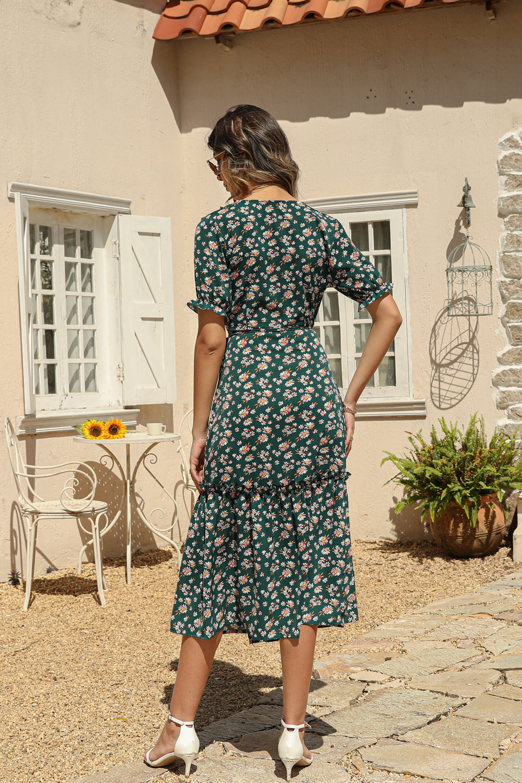 Women's Summer Boho V-Neck Beach Dress