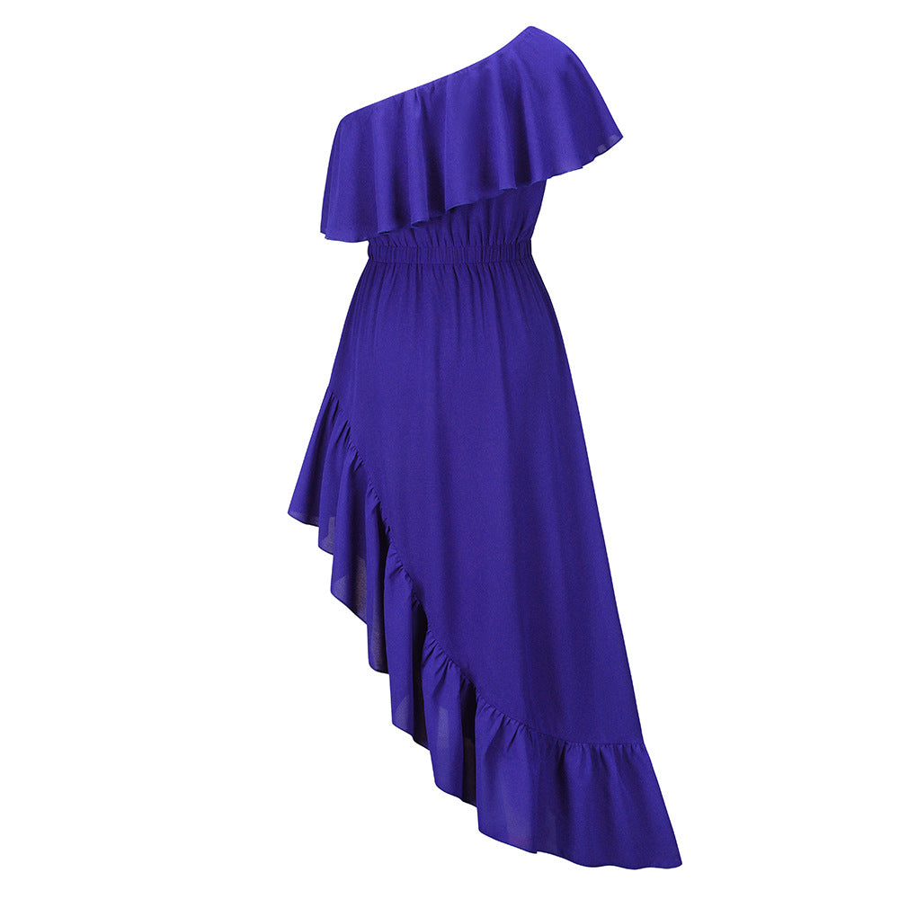 Sexy One Shoulder Irregular Women Summer Dresses-Dresses-Free Shipping at meselling99