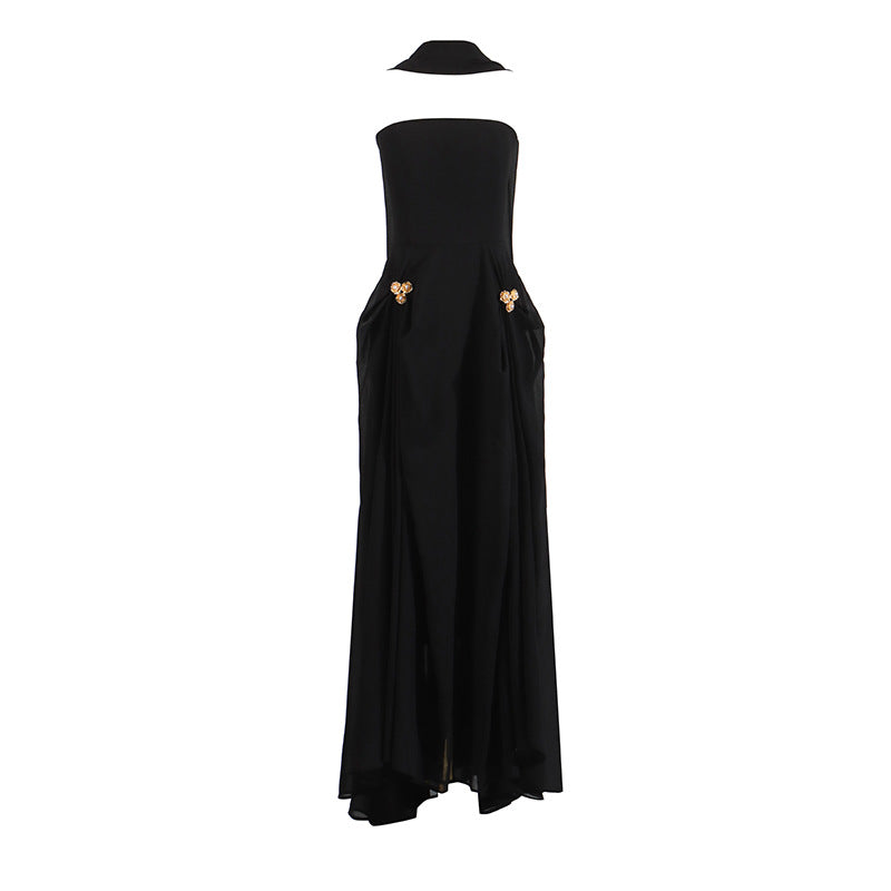 Designed Elegant Strapless Black Evening Dresses