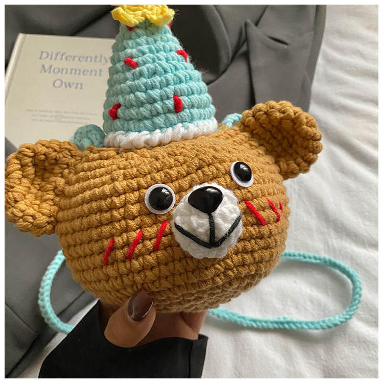 Handmade Knitted Bear Coin Purse