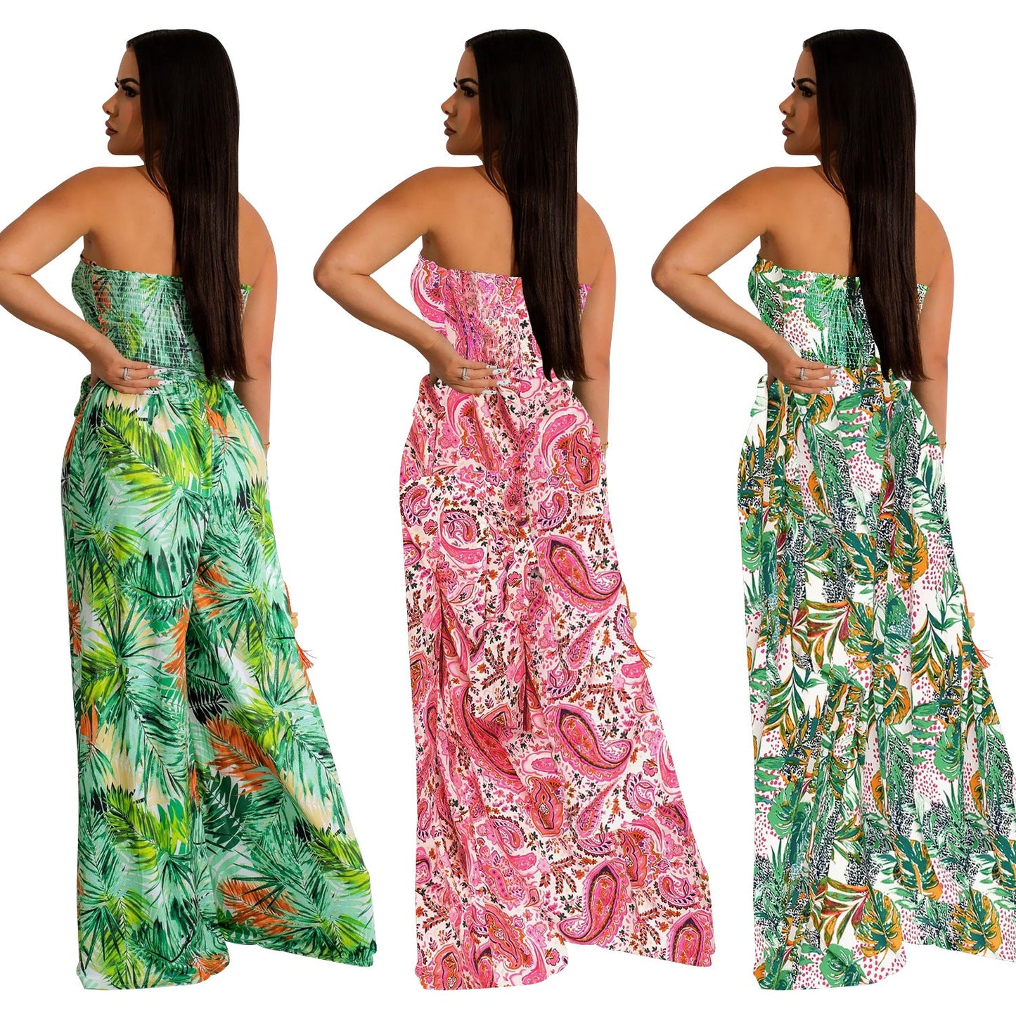 Fashion Floral Print Sleeveless Women Jumpsuits