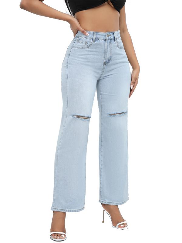 Not Your Girl Ripped Jeans - Light Blue Wash