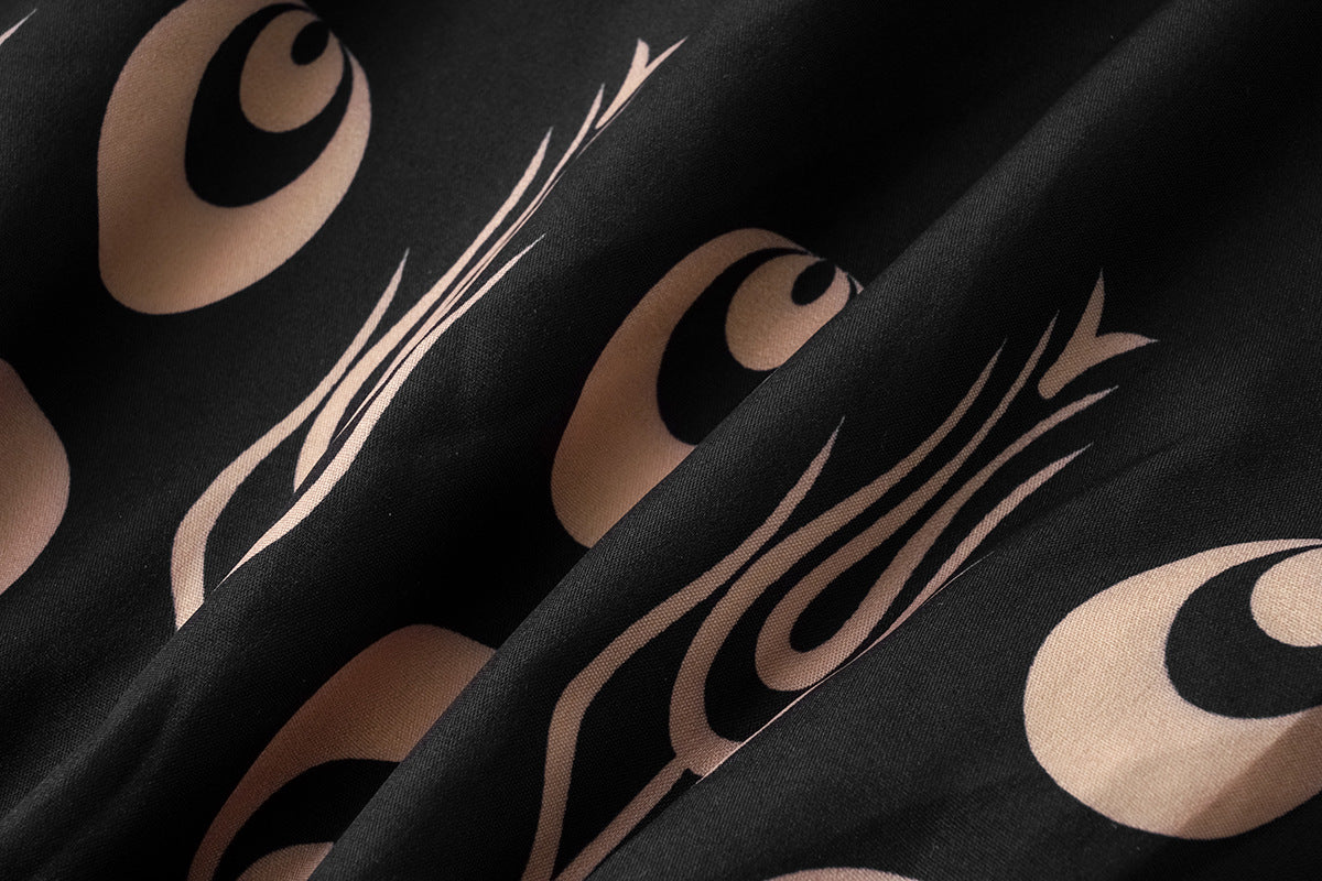 Women's Summer Boho Floral Print Short Sleeve Dress