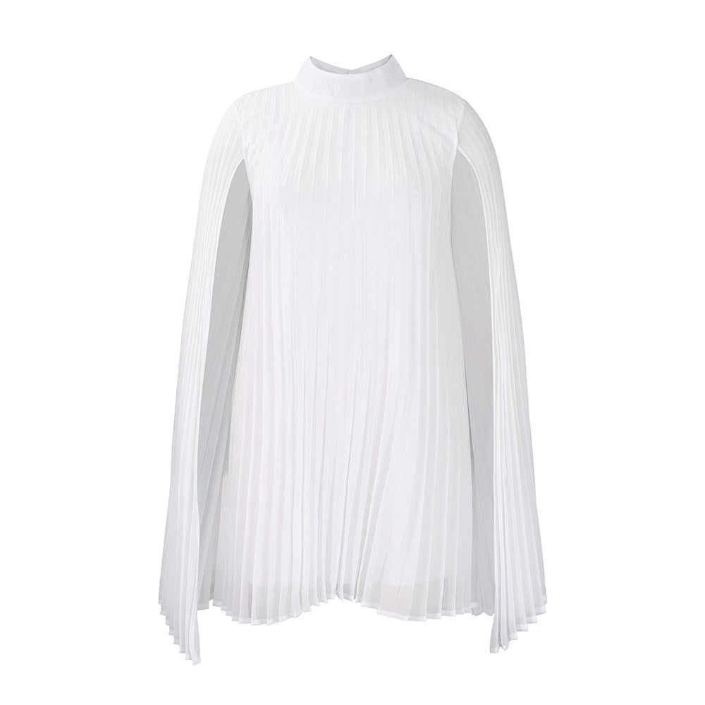 Elegant Chiffon Batwing Sleeve Pullover Cape Dress
