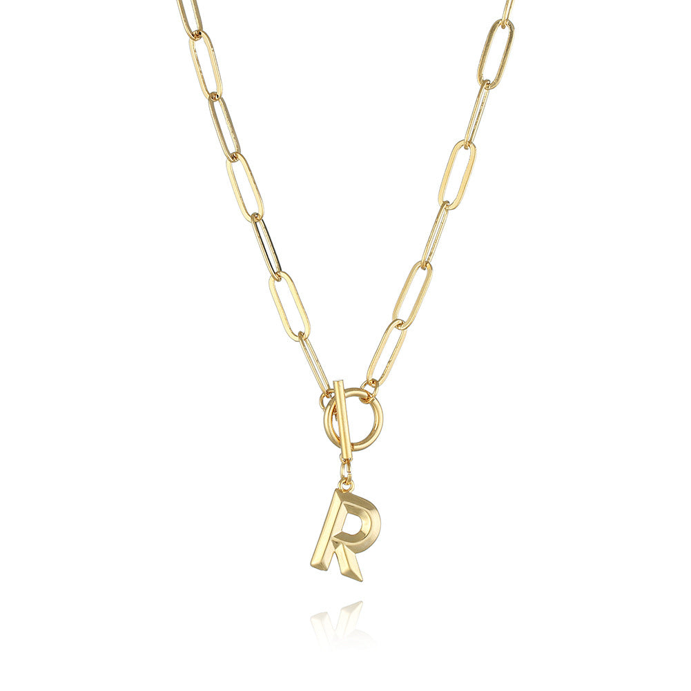 Bridesmaid Gifts Alphabet Necklace Golden Hip-hop Necklace  26 Letter Pendant Necklaces