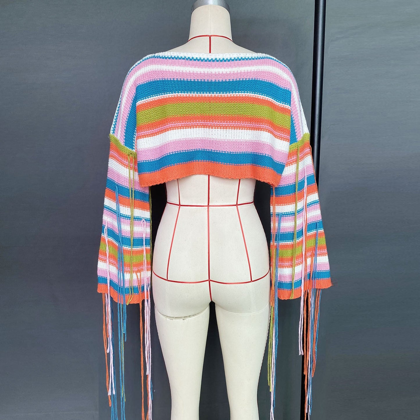 Casual Rainbow Tassels Loose Sweaters