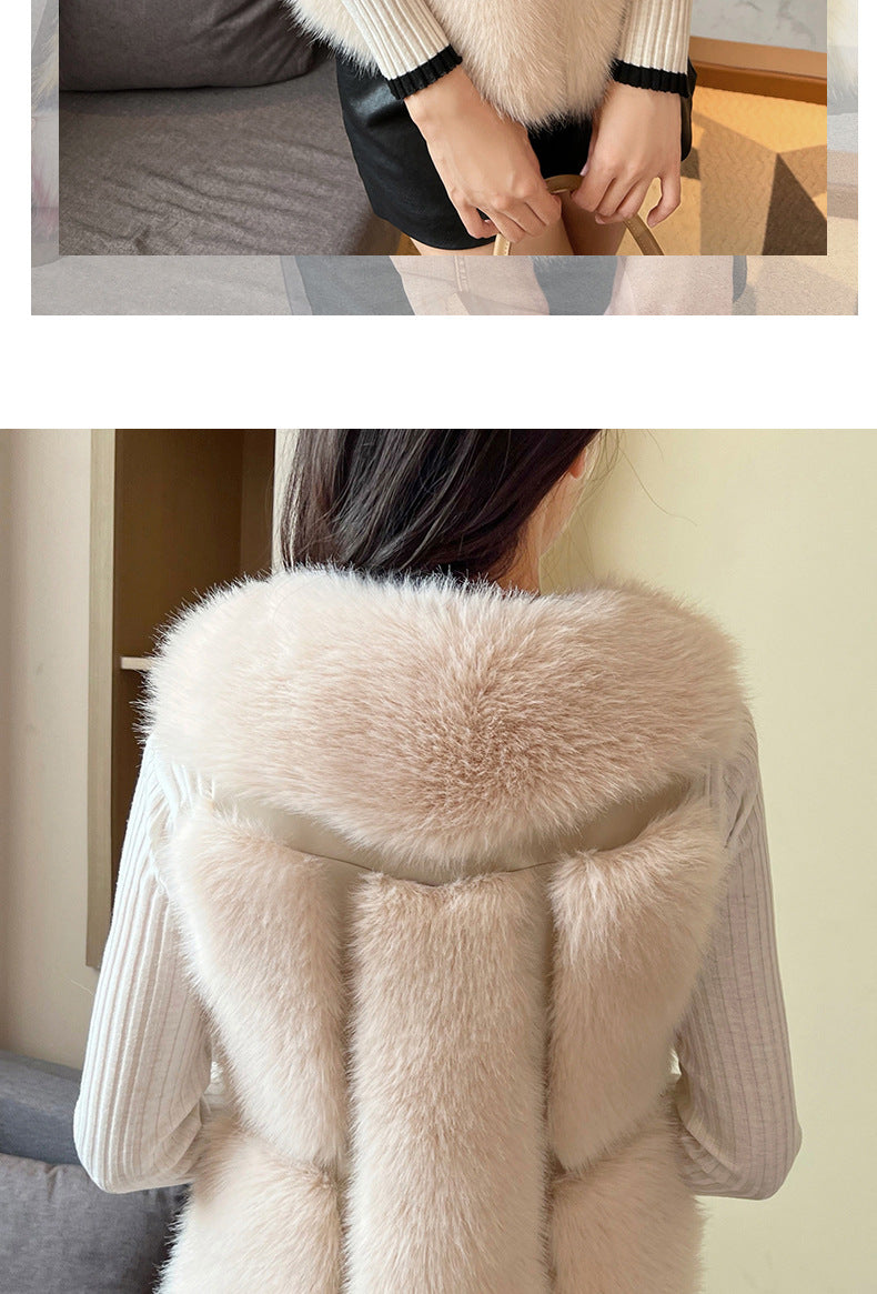 Winter Man Made Fox Fur Short Top Vest for Women