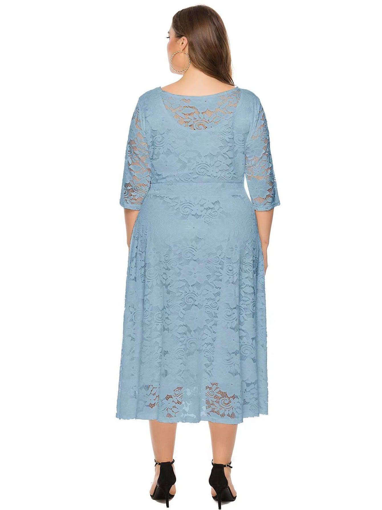 Plus Size Lace Evening Dress
