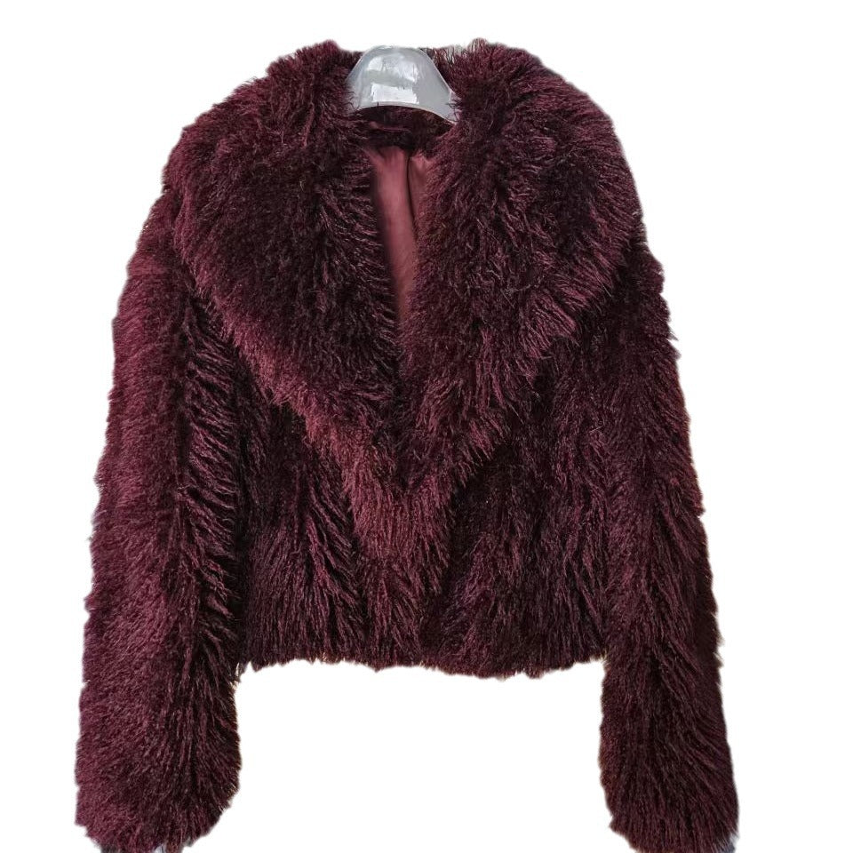 Stylish Short Eco-Friendly Faux Fur Jacket