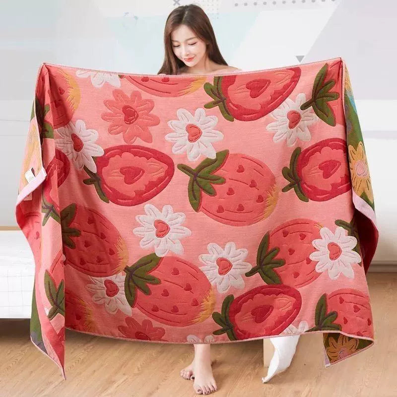 4-Layer Pure Gauze Adult Bath Towel - Soft, Quick-Dry & Lint-Free