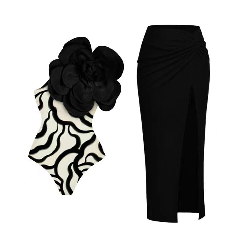 Women's 3D Floral Bikini Set – Sexy High-Cut Bathing Suit for Beach, Pool & Vacation