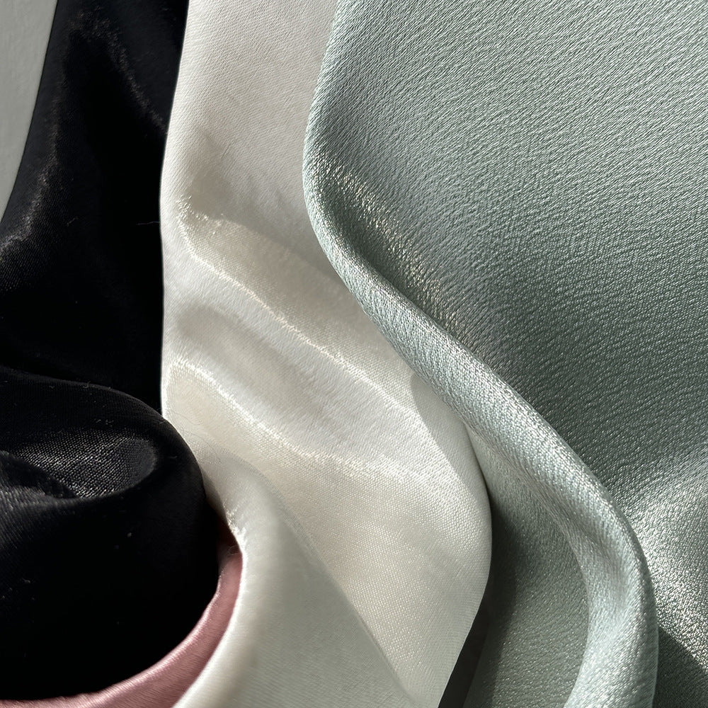 uxury Satin Midi Skirt – High Waist Bodycon Fishtail Skirt with Textured Detail-White-M-Free Shipping Leatheretro