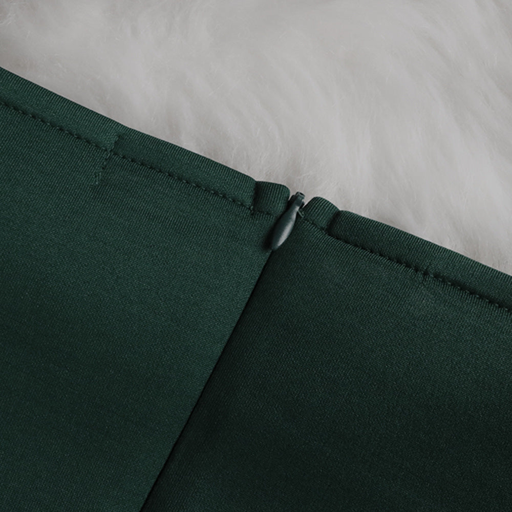 Sexy Ruffled Short Sleeves Women Green Evening Party Dresses-Dresses-Free Shipping at meselling99