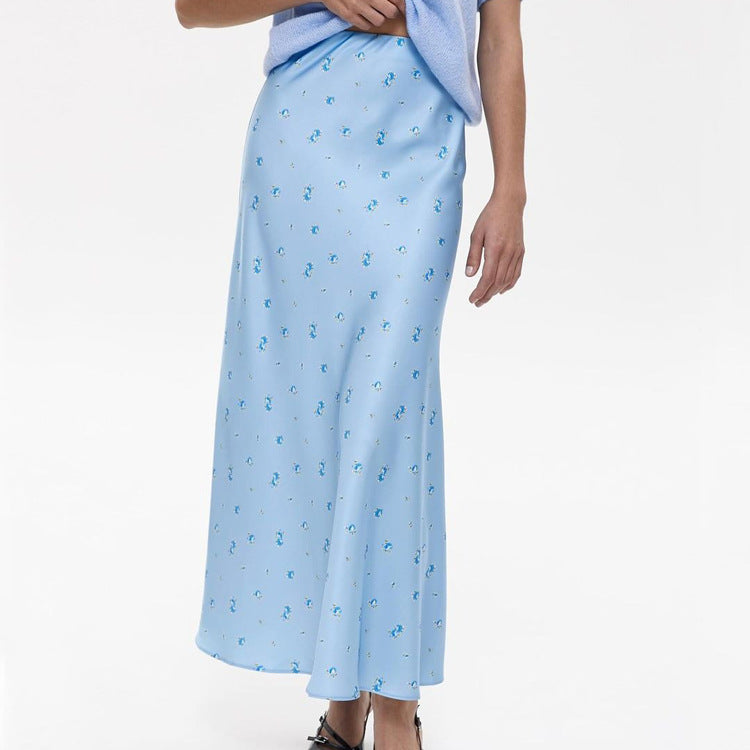 Women's Satin Print Pencil Skirt