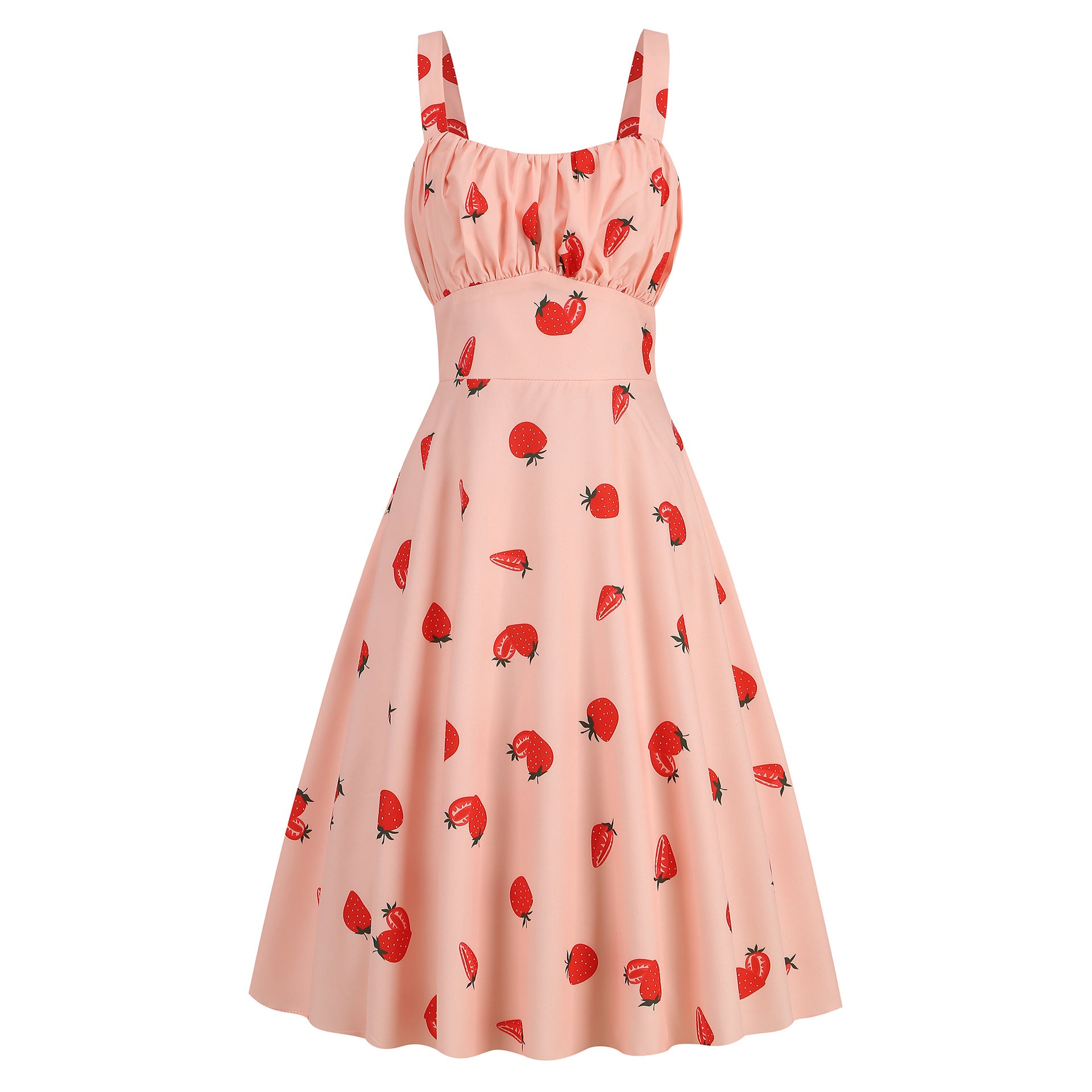 Summer Floral Sundress for Women - Slim Fit Strappy Dress with Cute Print