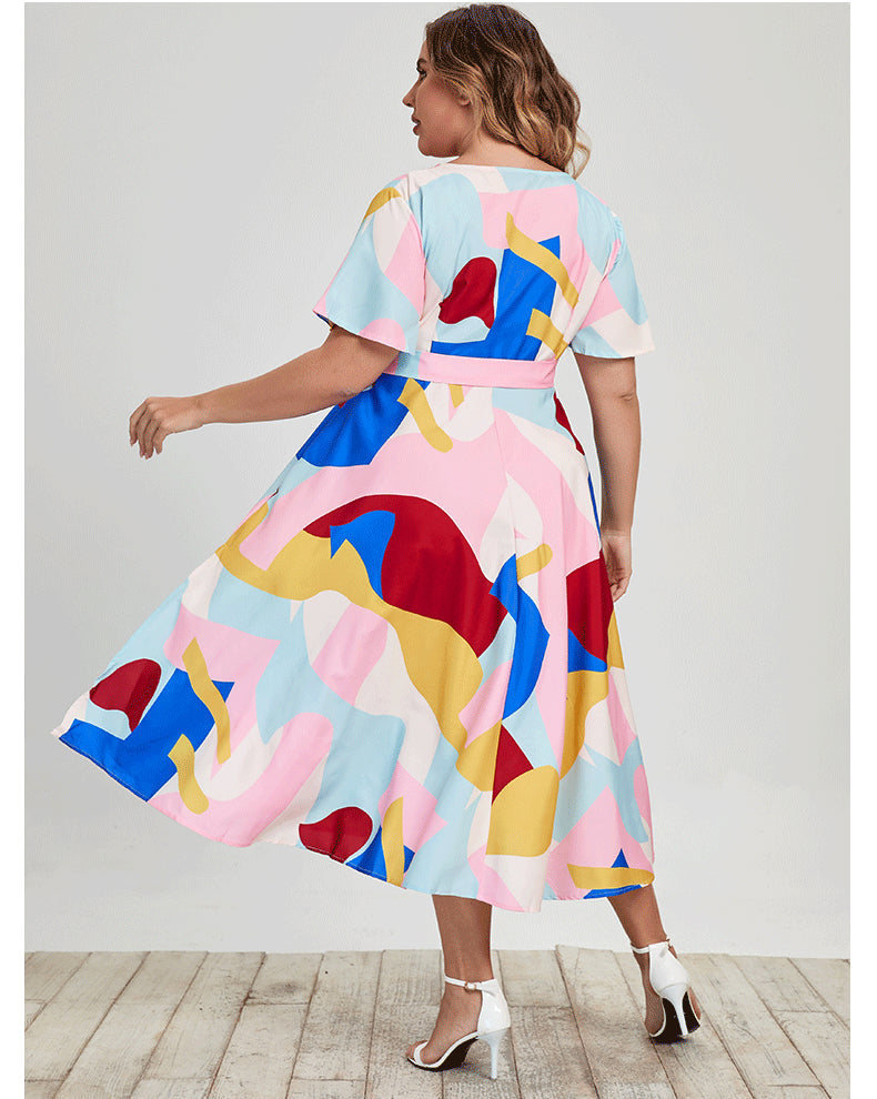 Summer Short Sleeves Plus Sizes Dresses-Dresses-Free Shipping at meselling99