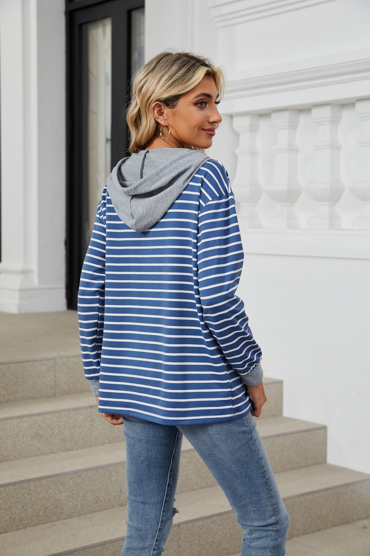 Casual Striped Long Sleeves Hoodies