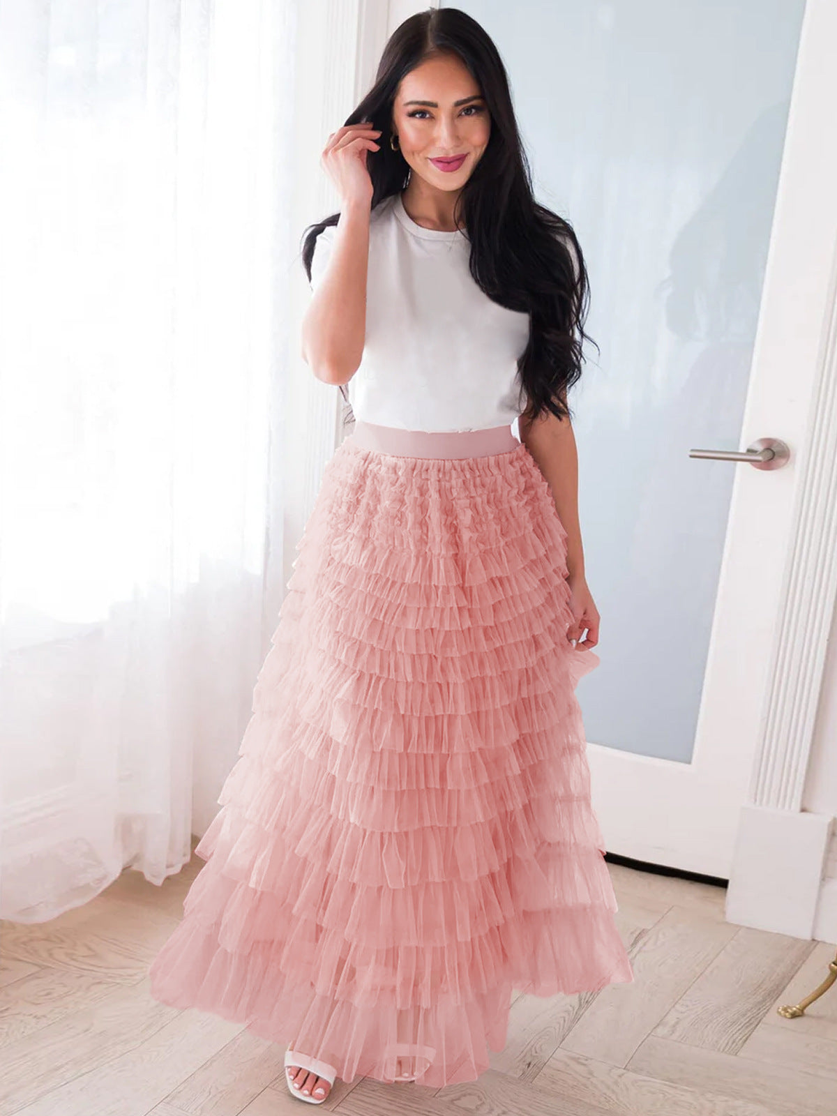 Fashion Elegant High Waist Tulle Cake Skirts for Women