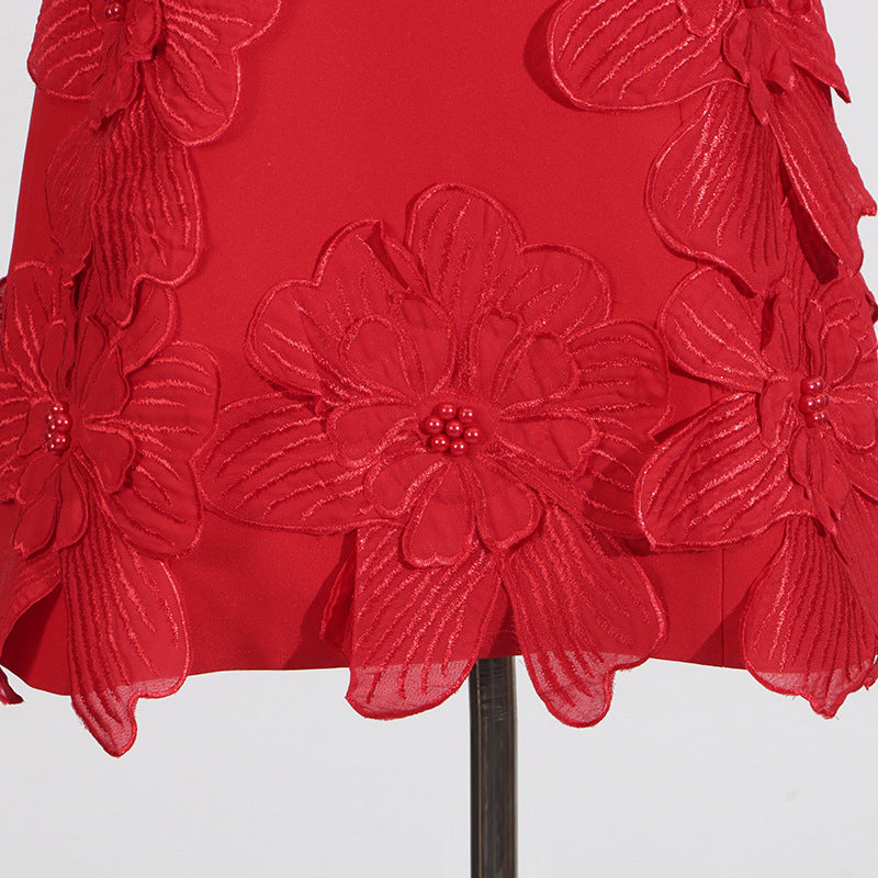 Designed Sweet 3D Floral Sleeveless Mini Dress