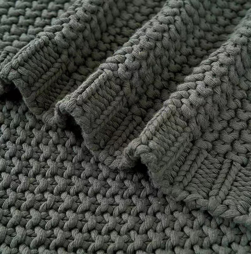 Knit Blanket – Cozy Office & Sofa Throw for AC Naps, Travel, and Home