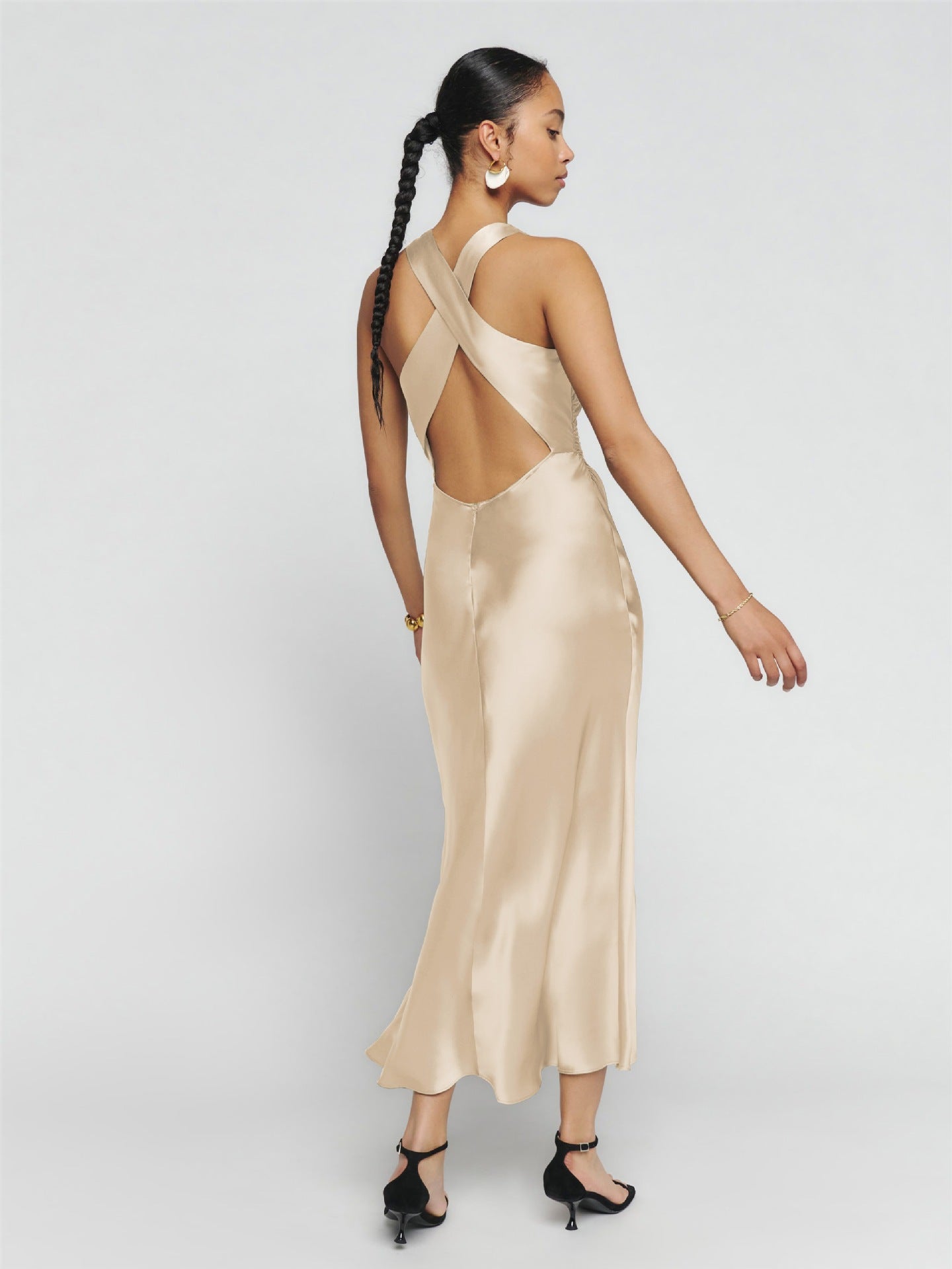 Sexy Stain Crossed Backless Evening Dresses