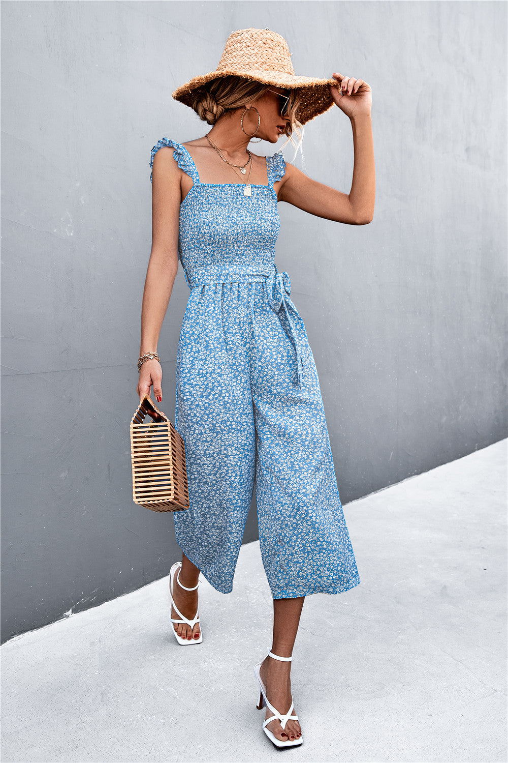 Summer Floral Print Women Jumpsuits