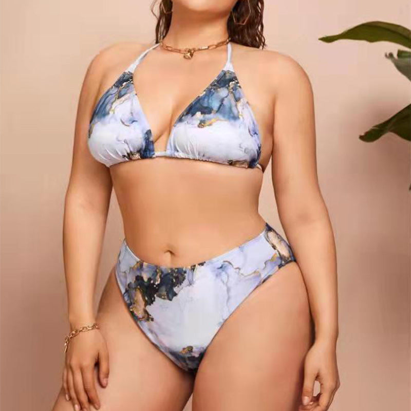 Sexy Dyed 3pcs Plus Sizes Women Bikini Swimsuits