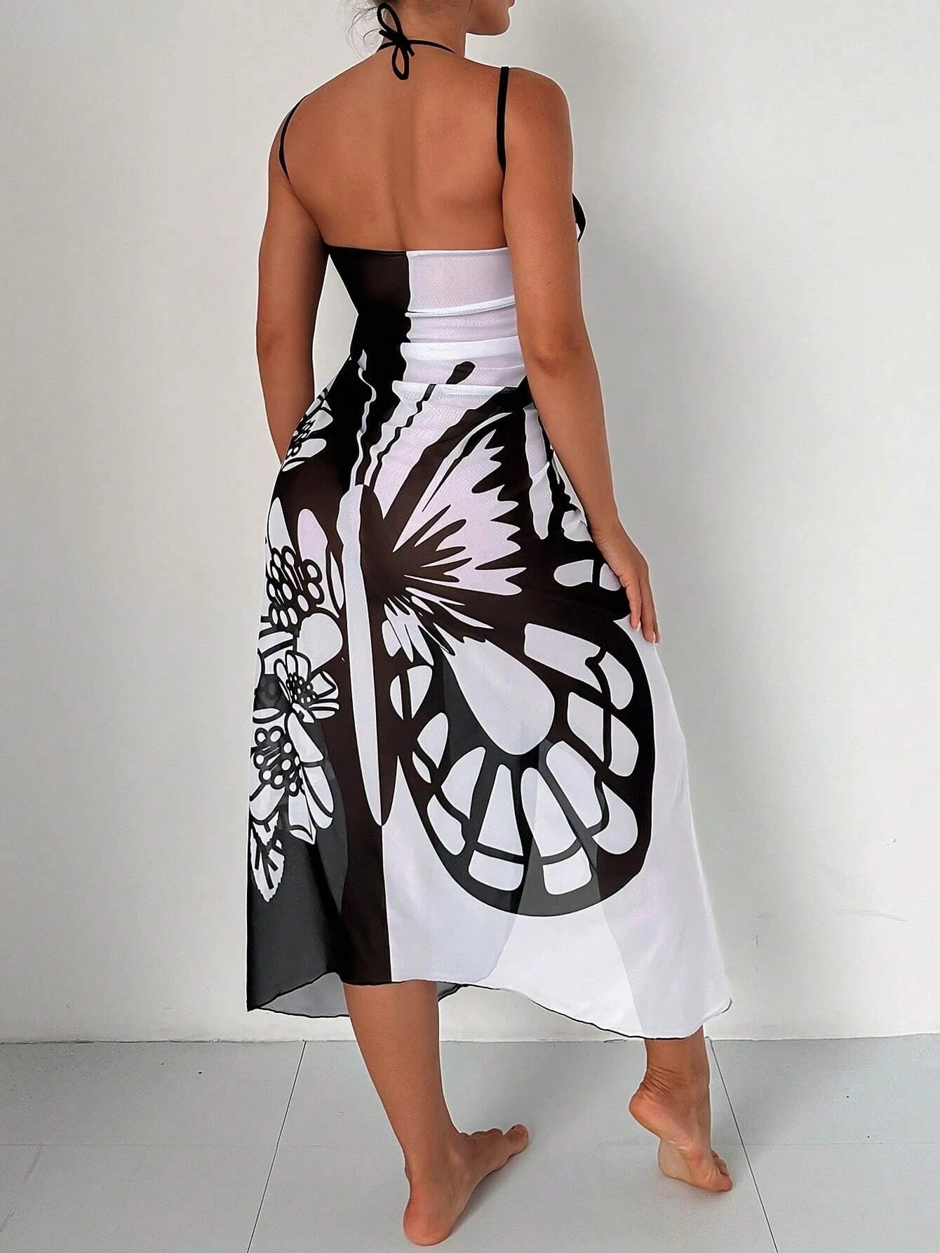 Summer Butterfly Print Beach Cover Ups