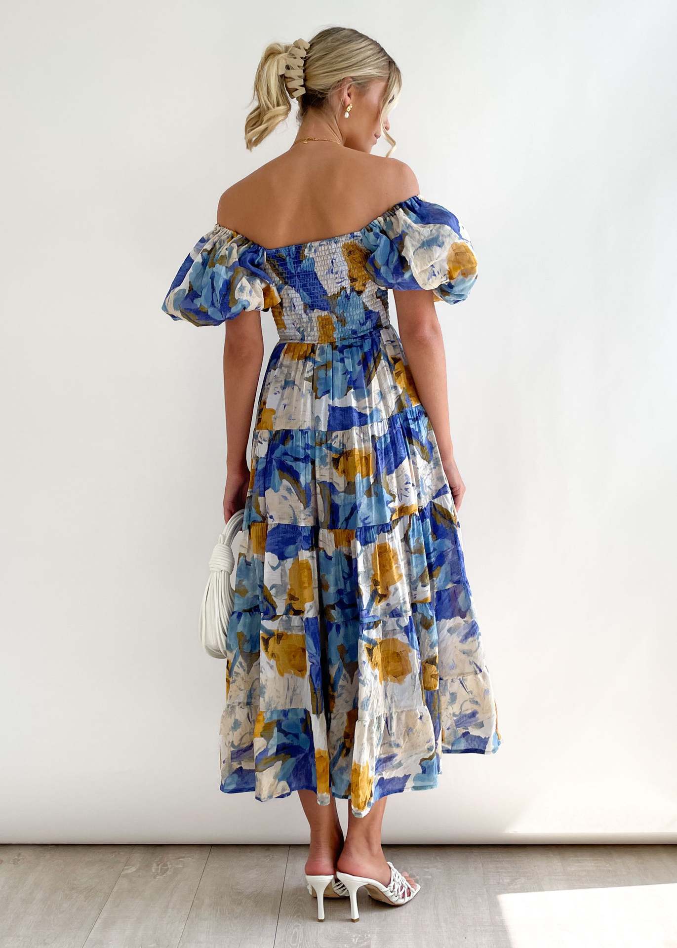 Women's Off-Shoulder Lantern Sleeve High Waist Summer Dress-red-S-Free Shipping Leatheretro