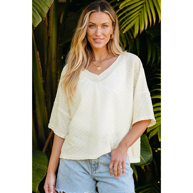 Casual V Neck Short Sleeves T Shirts