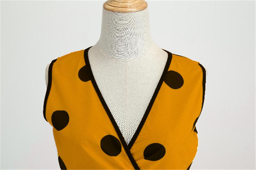 Casaul Sleeveless Dot Print Vintage Dresses-Dresses-Free Shipping at meselling99