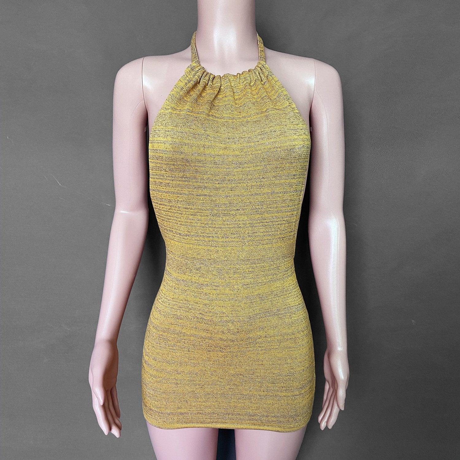 New Fashion Holiday Sheath Halter Backless Knitting Dresses-Sexy Dresses-Free Shipping at meselling99