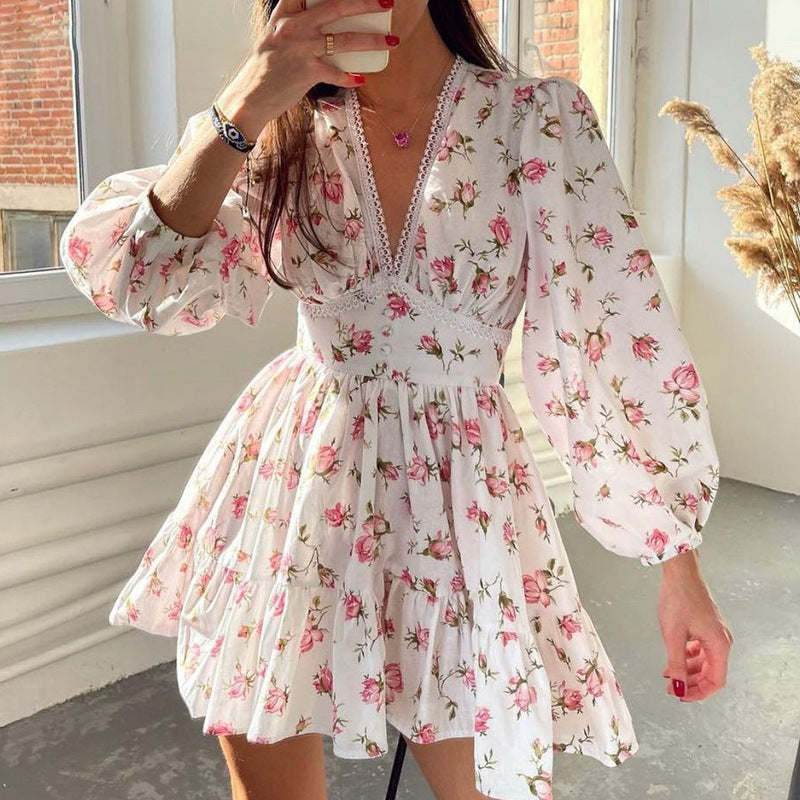 Elegant Sweet Summer Short Long Sleeves Short Dresses